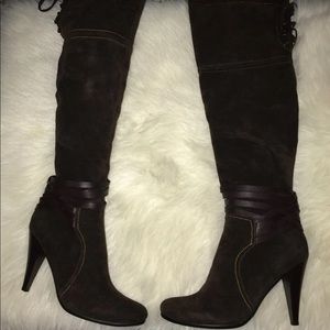 Brand New Dark Brown faux Suede boots